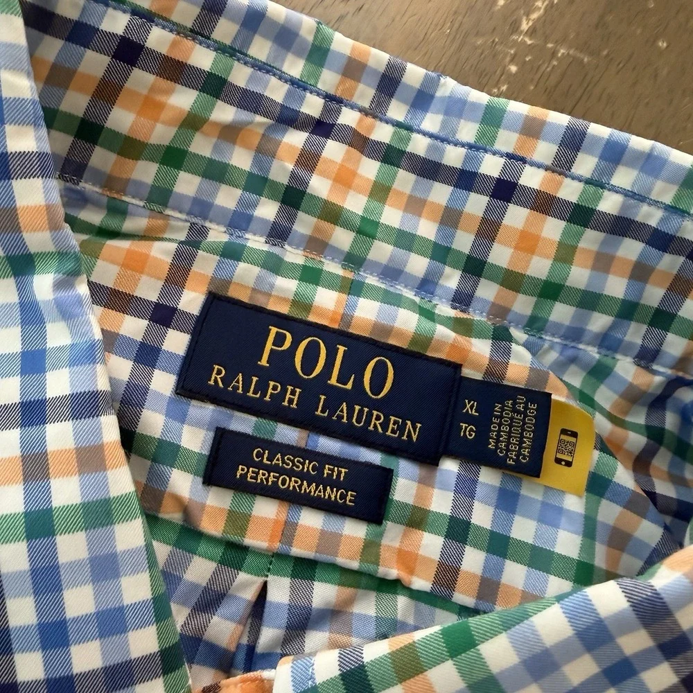 Polo Ralph Lauren Shirt Mens XL Performance Classic Button Up Preppy Gingham